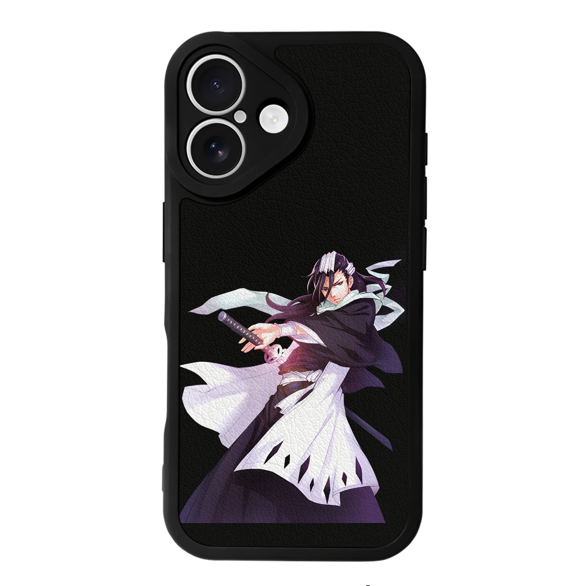 （画像用） ブリーチ くちき びゃくや BLEACH Kuchiki Byakuya 【iPhone 16シリーズ対応】シリコンスマホケース（レザー調） 材質：シリコン